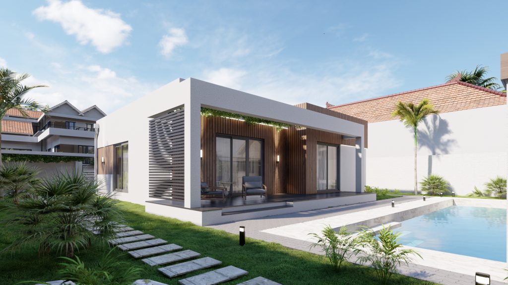 Modern modular home with 2 bedrooms
