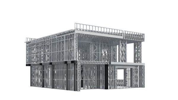 Flat-roofed modular home frame
