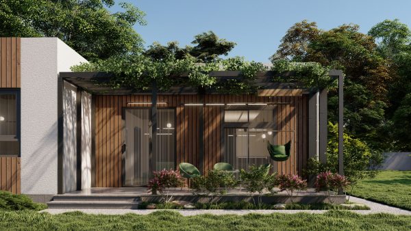 Eco prefab home with two bedrooms