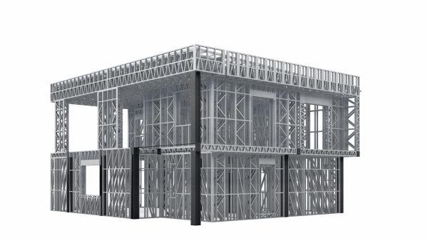 Flat-roofed modular home frame