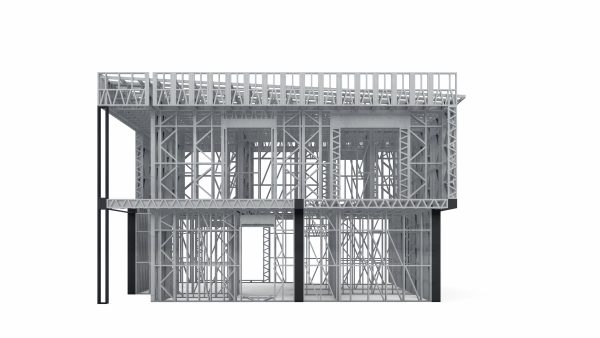 Flat-roofed modular home frame
