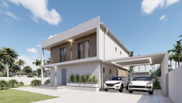 Flat-roofed modular home