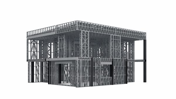 Flat-roofed modular home frame