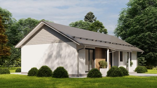 Modern prefab villa with gable roof