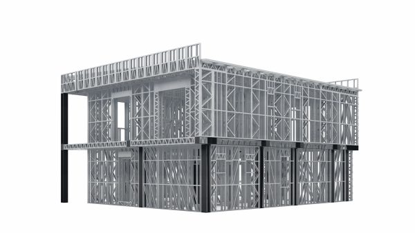 Flat-roofed modular home frame
