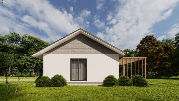 Modern prefab villa with gable roof