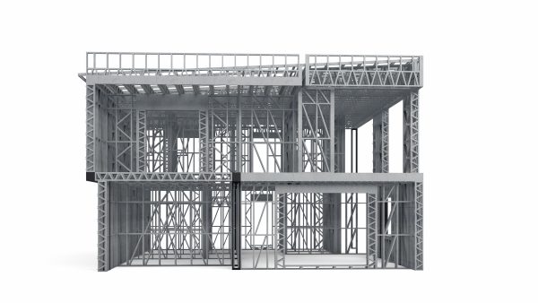 Flat-roofed modular home frame