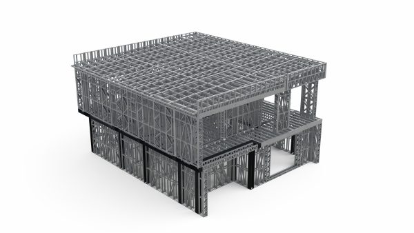 Flat-roofed modular home frame