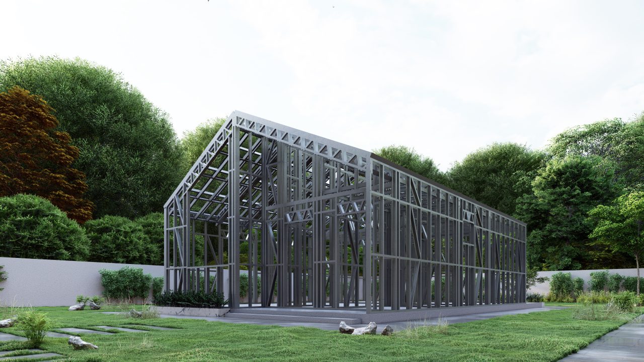 C80 prefab 2-bedrooms home frame